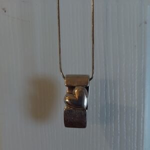 BAB .925 Sterling Silver Slide and 14" .925 Sterling Necklace SET EUC Y2k